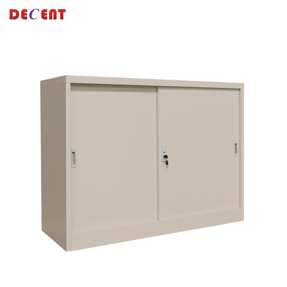 ตู้เอกสารเหล็กบานเลื่อน DECENT รุ่น M1-3 สีครีม ทึบเตี้ย 91.7 ซม.